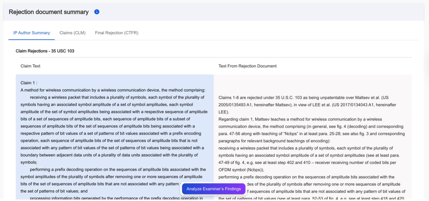 Illustration of a broken patent prosecution workflow vs an efficient AI-powered solution.